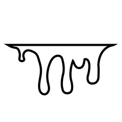 Dripping Paint Set. Liquid Drips. Drips line icon, logo isolated on white background