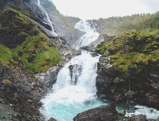 Fototapeta na wymiar Some Waterfall views near Bergen in Norway