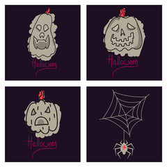 Happy Halloween design elements. Halloween design elements, logos, badges, labels, icons and objects.