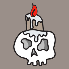 cartoon skull in style. Vector illustrations.
