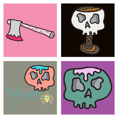 Happy Halloween design elements. Halloween design elements, logos, badges, labels, icons and objects.