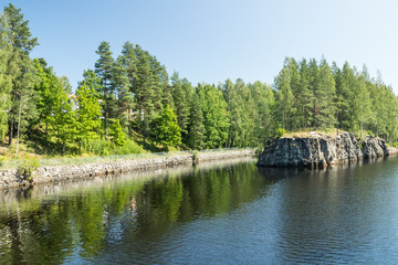 Obraz premium The Saimaa Canal at summer, Lappeenranta, Finland.