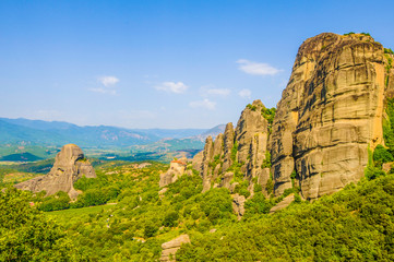 Fototapeta na wymiar landscape in mountains in Meteora Greece