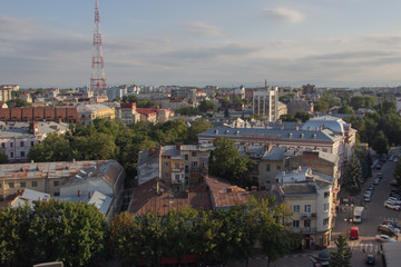 Tourist walk around the city. View of the city of Ivano-Frankivsk, the sights of the city.