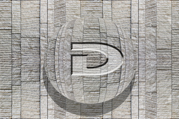 Steinwand Kugel Buchstabe D © Xaver Klaussner