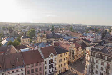 Tourist walk around the city. View of the city of Ivano-Frankivsk, the sights of the city.