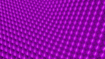 Bright colorful, dynamic and shiny solid spheres floating in a wavy background.