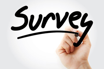 Survey text with marker