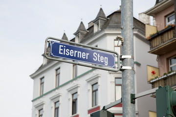 Eiserner Steg Bridge Sign, Frankfurt