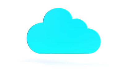 Cloud Computing Symbol Isolated. 3D rendering