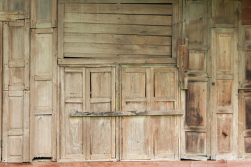 Old house wall Made of wood background