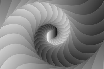 Infinite geometry fractal background of black and white spiral jigsaw puzzle