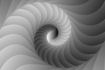 Infinite geometry fractal background of black and white spiral jigsaw puzzle © Photochowk