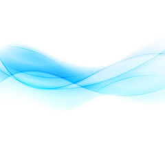 Abstract blue liquid flowing elegant waves graphic design. Smooth silk wavy shiny background. Vector illustration