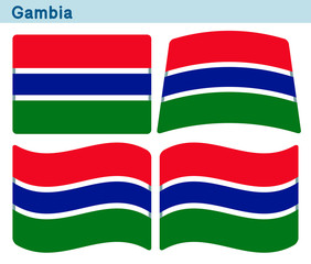 「ガンビアの国旗」4個の形のアイコンデザイン
