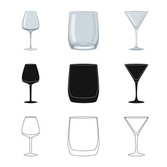 Vector illustration of form and celebration icon. Collection of form and volume stock vector illustration.