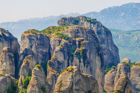view of monasteries in meteora 