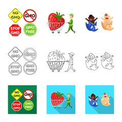 Fototapeta premium Vector design of test and synthetic logo. Set of test and laboratory vector icon for stock.
