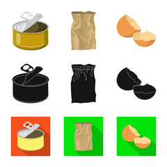 Vector design of refuse and junk symbol. Set of refuse and waste vector icon for stock.