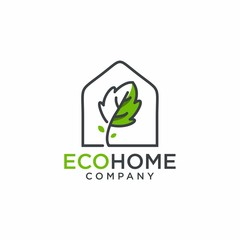 Home And Tree Nature Logo Template Design Vector. Eco Home Logo Icon Design