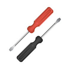 Vector Black and Red Screwdriver Icons
