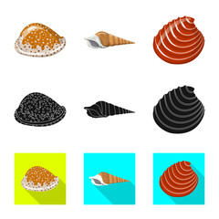 Vector design of animal and decoration icon. Collection of animal and ocean vector icon for stock.