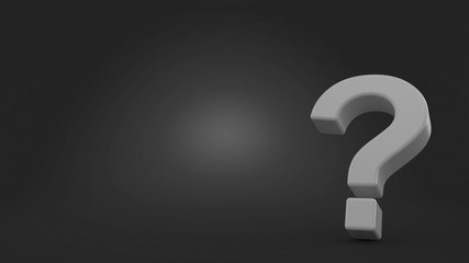 Question mark on gray background