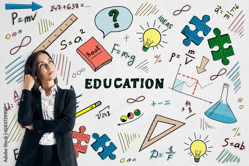 Poster knowledge and think concept