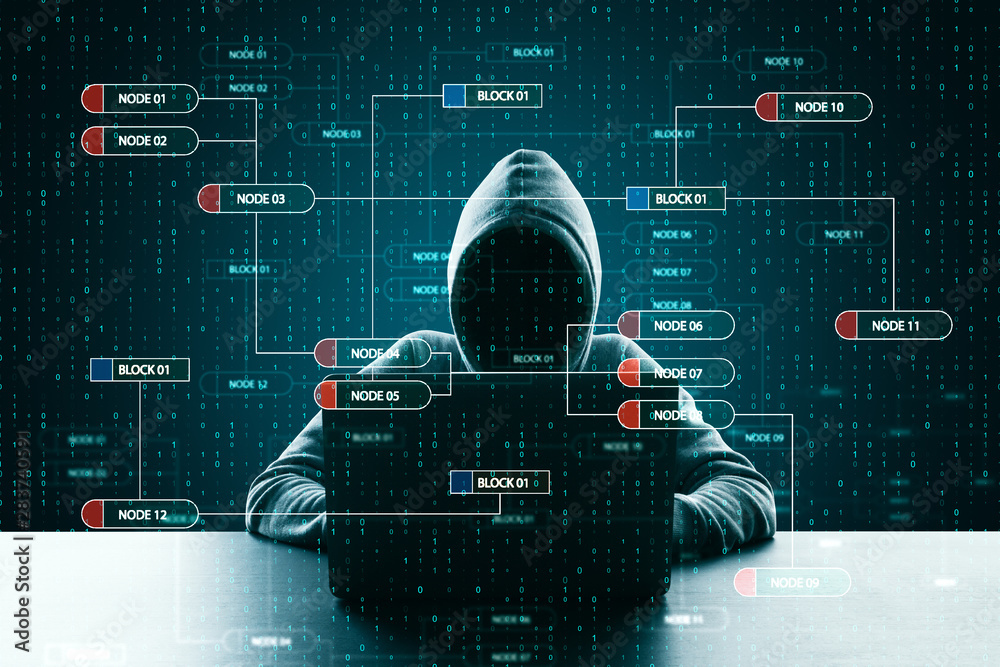 Leinwandbilder hacker using creative big data interface