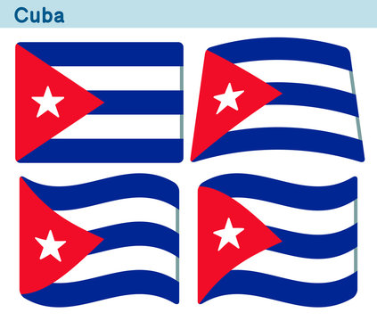「キューバの国旗」4個の形のアイコンデザイン