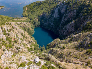 Fototapeta na wymiar Red Lake (Crveno jezero) Blue Lake (Plavo jezero) and sourrounding lakes of Imotsko Polje, Croatia are sites of greatest landscape diversity of Europe. 