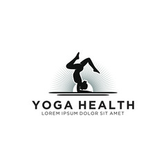 Yoga silhouette logo - wellness care