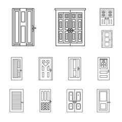 Isolated object of home and design logo. Set of home and office vector icon for stock.
