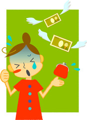 出費　悩む女性