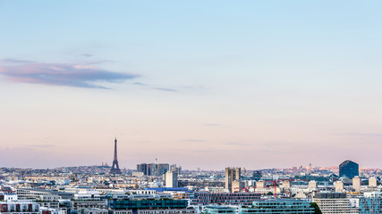 View of Paris in the evening