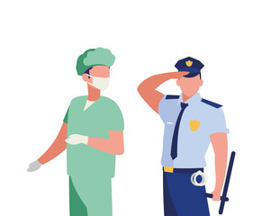 couple of professional workers characters