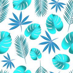 Summer palm texture. Seamless pattern