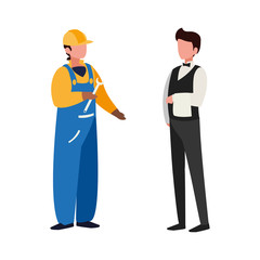 couple of professional workers characters