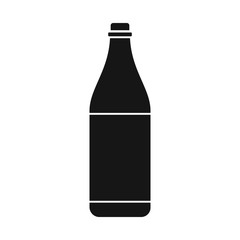 Vector illustration of bottle and orange logo. Set of bottle and juice stock vector illustration.