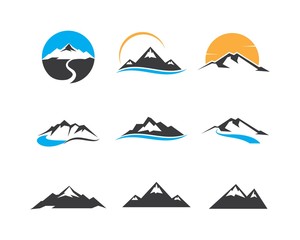 High Mountain icon Logo vector illustration design