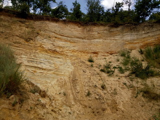 yellow sand pit near the river