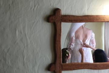 little bridesmaid buttons wedding dress conceptual back