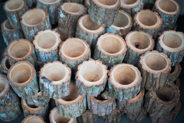 Group of wood flower pot For Sale