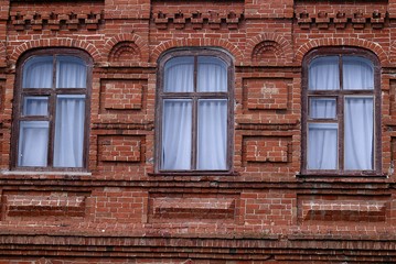 old window in brick wall