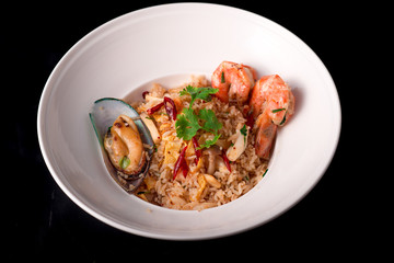 Thailand fried rice with vegetables seafood 