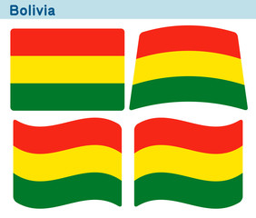「ボリビア」4個の形のアイコンデザイン