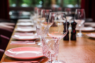 glasses on table