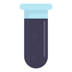 Dark test tube icon. Flat illustration of dark test tube vector icon for web design