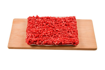 Chopped meat  isolated on white background.