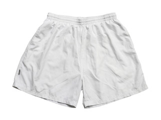 White shorts sports wear (with clipping path) isolated on white background